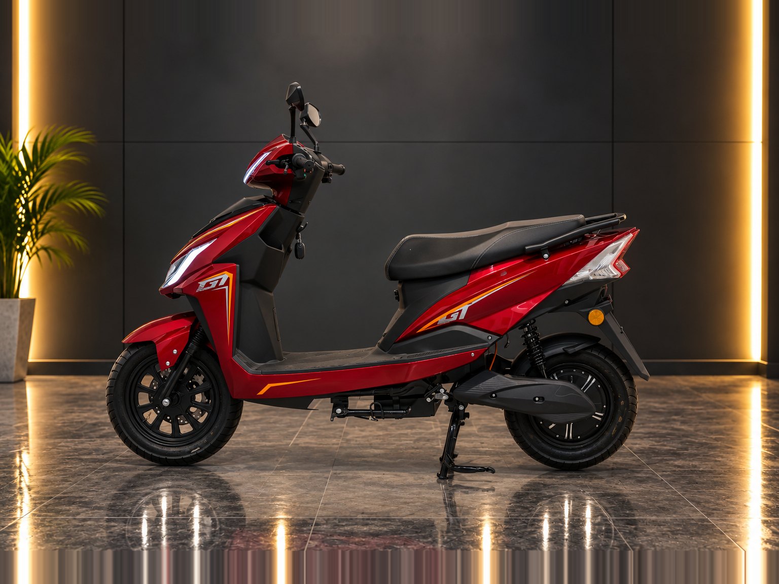 M1 in Red, side view facing left
