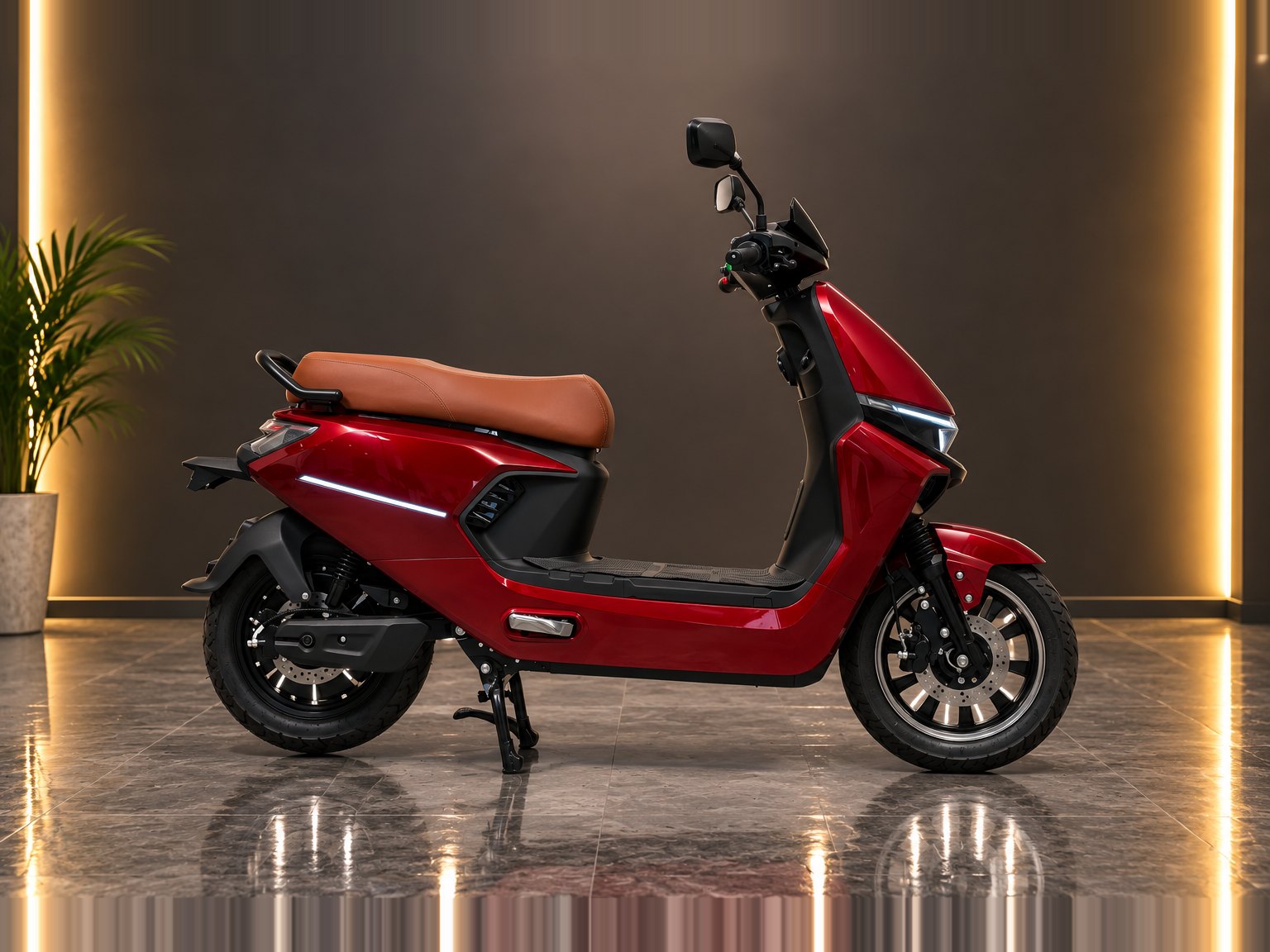 M2 in Red, side view facing right