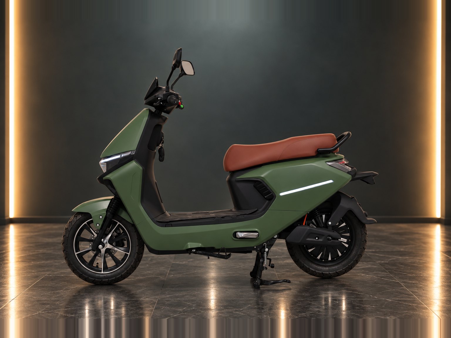 M2 in Green, side view facing left